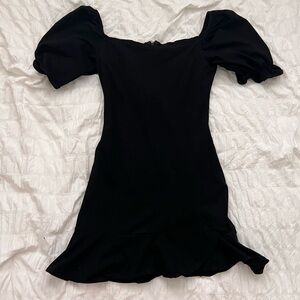 Princess Polly black tight dress with puffy sleeves(size 4)